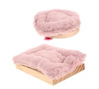 Abaodam 2PCS Bird Perch Stand Platform for Parrots and Hamsters with Soft Warm Cushion, Rectangular and Round Shapes, Bird Cage Accessories and Parakeet Cage Playground for Indoor Use