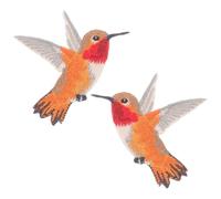 Abaodam 2pcs Bird Shaped Iron on Patches for Clothes Made of Polyester, Easy to Attach Sew Applique Patches Suitable for Fashion and Repairing Jackets or Bags