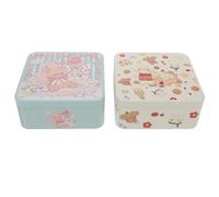 Abaodam 2pcs Biscuit Box Set in Tinplate with 3d Embossed Pattern and Lids, Small Cookie Boxes Designed to Preserve Freshness and Protect against Crushing, for Festive Gifting and Holidays