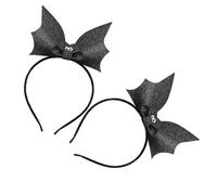 Abaodam 2pcs Black Bat Headbands for Women Halloween Hair Accessories with Comfortable Pu Material and Easy Pairing, for Costume Parties and Festive Occasions