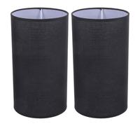 Abaodam 2pcs Black Cloth Lampshade Replacement Cover for Wall and Floor Lamps E27 Classic Simple Style with Removable Lampshade and Easy Replacement