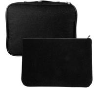 Abaodam 2pcs Black Document Lock Bag with Double Zipper Large Capacity Travel Document Organizer Passport Holder Multipurpose Outdoor File Storage