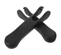 Abaodam 2pcs Black Plastic Bedside Commode Armrest Pads with Anti-Slip Surface and Universal Fit Installation for Elderly and Disabled Users During Bathroom Activities and Home Use