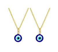 Abaodam 2pcs Blue Eyes Devil Eyes Pendant for Men and Women 1 Gold Plating with Glaze Stylish to Ward off Negative Energy