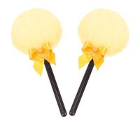 Abaodam 2pcs Body Powder Puff Plush Makeup Powder Puff with Handle Large-sized Lovely Bow Assorted Colour Saves Time Does Not Hurt Skin Travel for Women