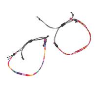 Abaodam 2pcs Bohemian Braided Rainbow Foot Ropes for Daily Clothing, Smooth Surface Cloth Material, Portable Carry, Elegant and Beautiful Foot Straps for Wife or Girlfriend