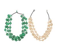 Abaodam 2pcs Boho Wood Bead Necklaces for Women Featuring Delicate Beading and Wear Resistance Made from Coconut Shell, for Birthday and Everyday Life Decoration