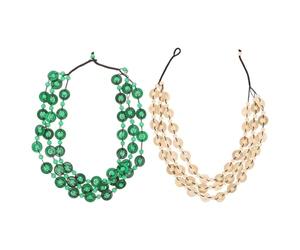 Abaodam 2pcs Boho Wood Bead Necklaces for Women Featuring Delicate Beading and Wear Resistance Made from Coconut Shell, for Birthday and Everyday Life Decoration