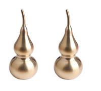 Abaodam 2Pcs Brass Good Luck Lu Brass Gourd Feng Shui Luck and Treasure Chinese Feng Shui Figurine Ornament Chinese Lucky Decoration