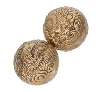 Abaodam 2pcs Brass Hand Exercise Balls for Grip Strengthening Finger Coordination Smooth Rotating Fitness Handballs for Stress Relief Weighted Hand Fitness Balls for Rehabilitation and