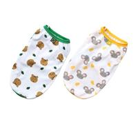 Abaodam 2pcs Breathable Pet Vests for Small Dogs Summer Lightweight Mesh Apparel for Bichon Pomeranian Schnauzer Poodle M Size (gray Mouse + Bear Head)