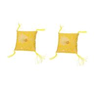 Abaodam 2pcs Buddhist Singing Bowl Cushion Pad for Meditation Mat Distinctive Embroidery for Yoga Healing and Mindfulness Practices Random Approx Edge