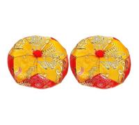 Abaodam 2pcs Buddhist Sound Bowl Cushion Pad Tibetan Singing Bowl Holder for Meditation Durable Embroidered Design Essential Buddhist Accessory