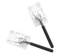 Abaodam 2pcs Car Parking Card Holder Sticks Telescopic White and Black Parking Pass Holders for Garage Toll Booths