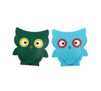 Abaodam 2pcs Cartoon Owl Wet Wipe Covers Portable Dustproof Tissue Lid for Office Car Reusable Compact Smooth Texture Blue and Green