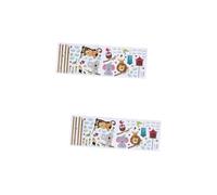 Abaodam 2pcs Cartoon Wall Decal Growth Chart Removable Boys and Girls Height Sticker Decoration for Childrens Measure Art