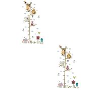 Abaodam 2pcs Cartoon Zoo Animals Height Chart for Boys and Girls Decor Growth Ruler Wall Decals Boy Girl Home