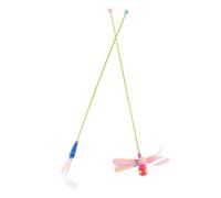 Abaodam 2pcs Cat Teaser Wand with Caterpillar Feather for Kittens | Plastic Wand, Artificial Plume Accessory, Interactive Play, Entertaining Design, Protects Fingers from Claws Random Color