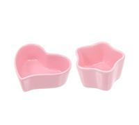 Abaodam 2Pcs Ceramic Hamster Food Bowl Small Pet Container for Hamsters Bunnies and Guinea Pigs Durable Easy to Clean Non Tip Design Heart Shaped Lucky Star Patterns for Treats and Water