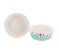 Abaodam 2pcs Ceramic Hamster Food Bowls with Deep Design for Small Animals, Anti-splash and Antispill Feeding Bowls Suitable for Hamsters and Rabbits in Cages
