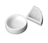 Abaodam 2pcs Ceramic Reptile Feeder Bowls Food and Water Dishes Medium White for Lizards Bearded Dragons Chameleons
