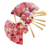 Abaodam 2pcs Cherry Blossom Fan Hair Accessories Japanese Wedding Brides Bridesmaids Hair Clips for Women Kimono Outfits