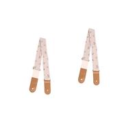 Abaodam 2pcs Cherry Pattern Style Cotton Shoulder Strap Genuine Leather Strap for Ukulele Guitar Assorted