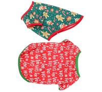 Abaodam 2pcs Christmas Pet Costume Dog Clothes for Medium Dogs Snowflake Gingerbread Design Soft Fabric Apparel for Holiday Festival Suitable for Teddy Bichon Pomeranian