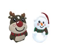 Abaodam 2pcs Christmas Teether Toys Xmas Themed Silicone Molar Rods for Teething Relief for Holiday Giving Style