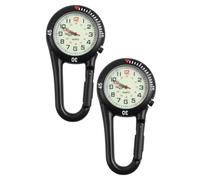 Abaodam 2pcs Clip-on Quartz Fob Watch with Fluorescent Dial Alloy Material Backpack Belt Clip Suitable for Outdoor Activities and Fitness