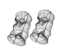 Abaodam 2pcs Collapsible Crab Trap Cage with Durable Nylon Mesh Portable Foldable Fishing Net for Shrimp Crawfish and Fish Suitable for Recreational and Professional Aquaculture Use