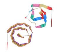 Abaodam 2Pcs Colorful Rhythmic Gymnastics Ribbons Twirling Dance Streamers for Flame for Artistic Dancing for Gymnastics Twirling and Color Guard