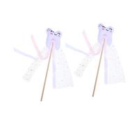 Abaodam 2pcs Colorful Tooth Fairy Wand Tooth-shaped Fairy Costume Props for Party Dress Up Festival and Performance Accessory for Birthday Wedding Celebration