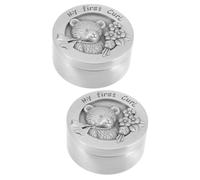 Abaodam 2pcs Compact Metal Fetal Hair Keepsake Box for Boys Portable Curl Hair Collecting Storage with Smooth Surface Lightweight Memory Newborn Childhood Preservation