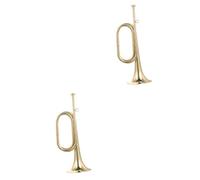 Abaodam 2pcs Copper Trumpet Bugle School Band for Military Orchestra Easy to Play Trumpet