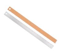 Abaodam 2pcs Cork Backed Measuring Rulers with Hanging Hole Design, Synthetic Material Woodworking Measuring Tool for Drawing and Line Cutting, Non-slip Straight Edge for Students