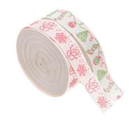 Abaodam 2pcs Cotton Christmas Ribbons with Snowman Snowflake Tree Patterns Fade-Resistant Decorative Wrapping Ribbon for Wreaths Stockings Holiday Crafts Indoor Outdoor Use Yards Each