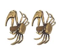 Abaodam 2pcs Creative Brass Crab Drawer Pulls with Smooth Finish and Wear Resistance, Nautical Themed Decorative Cabinet Handles for Drawers, Kitchen, Wardrobe, and Dresser Hardware