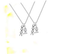Abaodam 2pcs Creative Microscope Pendant Necklace Set, Alloy Gene Dna Double Helix Design Jewelry for Women Graduation and Science Enthusiasts