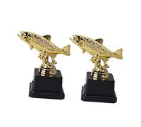 Abaodam 2Pcs Creative Plastic Fish Award Trophy for Sports Competitions Brightly Colored Durable Design Reward for Achievements and Party Favors