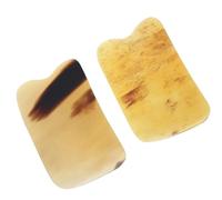 Abaodam 2pcs Creative Square Ox Horn Massage Tool Scraping Therapy Plate for Facial Muscles and Back, for Spa and Acupuncture, Works Great on Neck, Face, Back and Foot Random Color