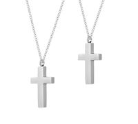 Abaodam 2Pcs Cremation Cross Necklace Ashes Urn Pendant Memorial Keepsake Jewelry Stainless Steel Pendant for Women Men Mourning Ashes Necklace