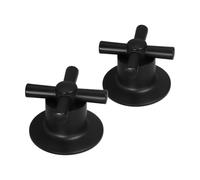 Abaodam 2pcs Cross Handle for Faucet Replacement, Zinc Alloy Material with Ergonomic Design and Burn Risk Reduction, Suitable for Bathroom and Commercial Wash Basin, Black Faucet Knob