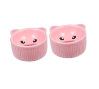 Abaodam 2pcs Cute Ceramic Pet Bowls Durable Feeding Dish for Hamsters Cats Dogs Easy to Clean Pet Food Water Container Stylish Design for