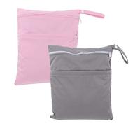 Abaodam 2pcs Diaper Organizer Pouch with Two Zippered Pockets, Waterproof Cloth Diaper Storage Bag for Taking Your Out Or Beach, Reusable and Stylish Design