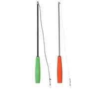 Abaodam 2pcs DIY Cat Teaser Wand Interactive Kitten for Indoor Cats Telescopic Flirting Stick for Exercise and Stress Relief Black-green Silver-orange Three-section Rods