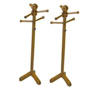 Abaodam 2pcs Dollhouse Retro Style Micro Dress Holder with Mini Cloth Rack Educational for Pretend Play and Home Decor