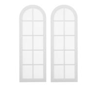 Abaodam 2pcs Dollhouse Windows 1:12 Scale, White Miniature French Floor Window Frame for Doll House Furniture Accessories, Dollhouse Architecture Decor