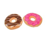 Abaodam 2Pcs Donut Shaped Pet Chew Squeaky Dog for Teething Vibrant Colors to Engage Puppies for Molar Health and Enrichment Each