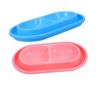Abaodam 2pcs Double Cat Bowls Ant Moat Design Pet Feeding Bowl for Cats Small Dogs Non Slip Base Elegant Dual Compartment Water Food Feeder for Home Apartment